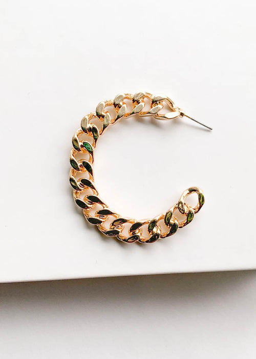Bronte Chunky Chain Hoops - Gold-Hand In Pocket