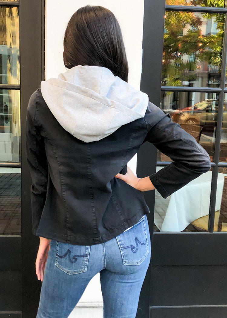 Chaser Stretch Cotton Twill Hooded Blazer-***FINAL SALE***-Hand In Pocket