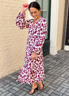 Cassis Wrap Dress-Hand In Pocket