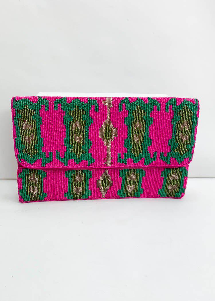 Flores Beaded Clutch-Hand In Pocket
