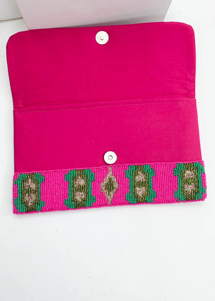 Flores Beaded Clutch-Hand In Pocket