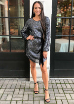 Velour Belted Sequin Tunic Dress -***FINAL SALE***-Hand In Pocket