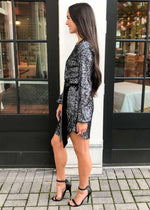 Velour Belted Sequin Tunic Dress -***FINAL SALE***-Hand In Pocket