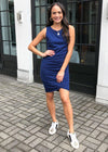 Bobi Sleeveless Ruched Dress - Ink-Hand In Pocket