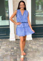 Pinch Alys Wavy Stripe Dress -Blue-Hand In Pocket