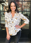 Velvet Heart Riley Button Down Top -Tiger Stripe-Hand In Pocket
