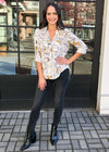 Velvet Heart Riley Button Down Top -Tiger Stripe-Hand In Pocket
