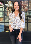 Velvet Heart Riley Button Down Top -Tiger Stripe-Hand In Pocket