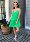 Miramar Babydoll Inspired Shift Dress - Green-Hand In Pocket