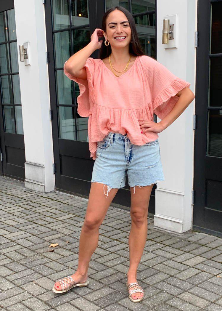 Blank NYC High Rise Mom Jean Shorts - Acid Trip-***FINAL SALE***-Hand In Pocket