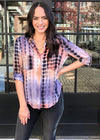 Velvet Heart Riley Button Down Top -Tie Dye-Hand In Pocket
