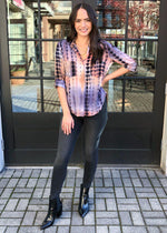 Velvet Heart Riley Button Down Top -Tie Dye-Hand In Pocket