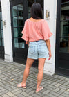 Blank NYC High Rise Mom Jean Shorts - Acid Trip-***FINAL SALE***-Hand In Pocket