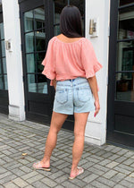Blank NYC High Rise Mom Jean Shorts - Acid Trip-***FINAL SALE***-Hand In Pocket