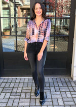 Velvet Heart Riley Button Down Top -Tie Dye-Hand In Pocket
