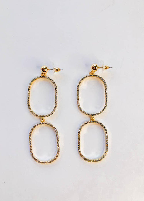 Selene Pave Oval Drops-Hand In Pocket