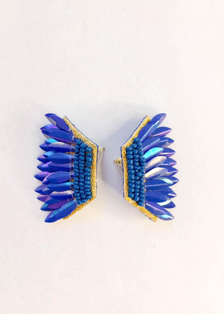 Gabriella Wing Earring- Blue-Hand In Pocket