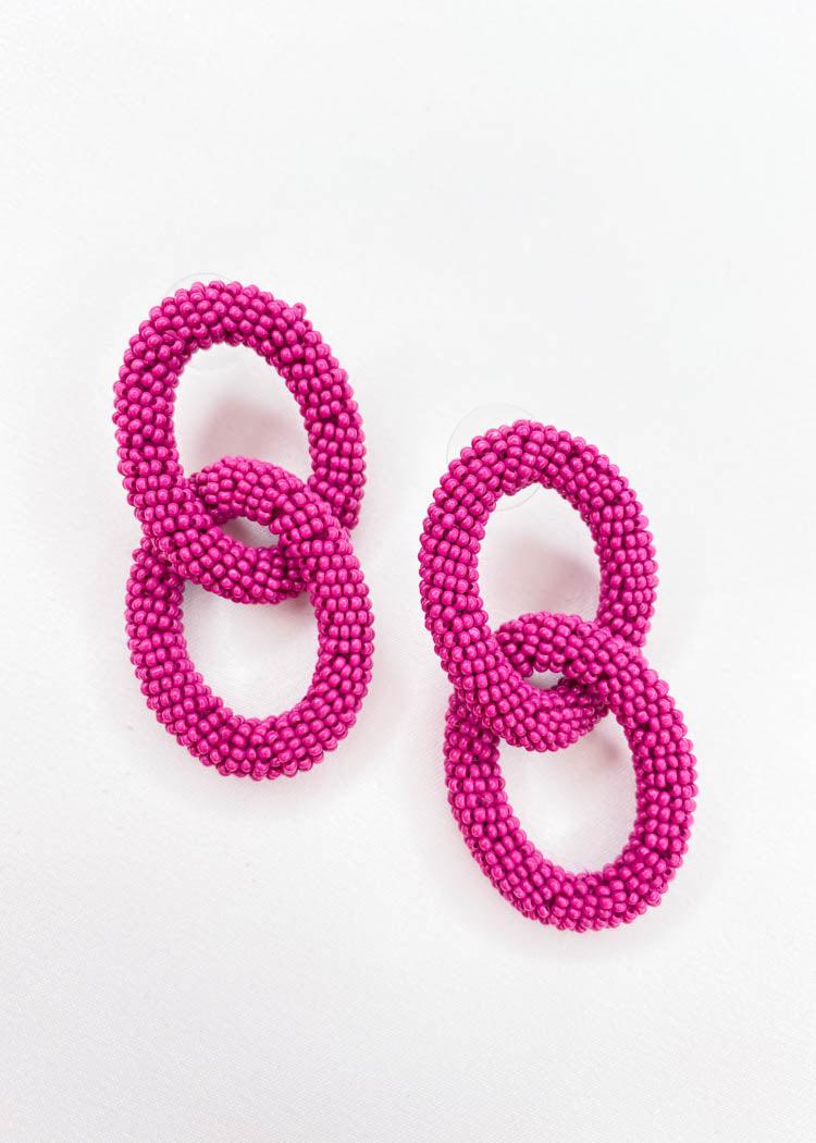 Solmar Link Hoops- Fuschia-Hand In Pocket