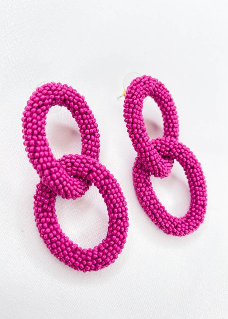 Solmar Link Hoops- Fuschia-Hand In Pocket