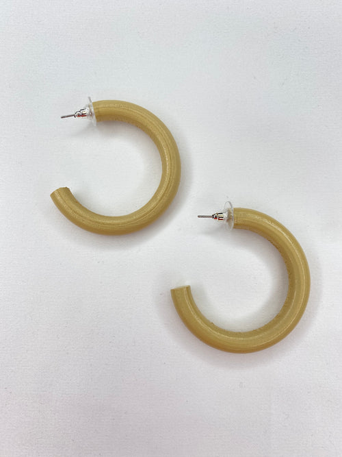 Pedro St. James Wooden Hoops - Beige ***FINAL SALE***-Hand In Pocket