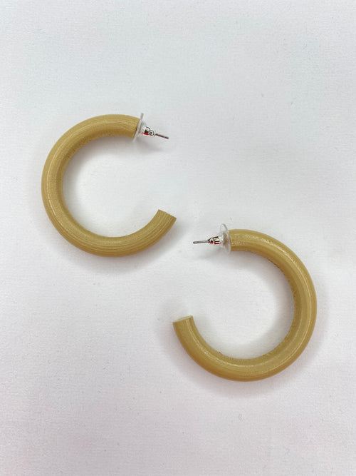 Pedro St. James Wooden Hoops - Beige ***FINAL SALE***-Hand In Pocket
