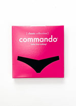 Commando Classic Solid Thong - Black-Hand In Pocket