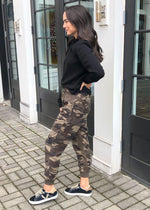 Campbell Camo Tie Waist Joggers -***FINAL SALE***-Hand In Pocket
