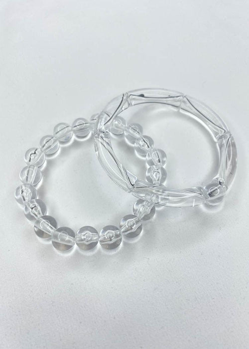 Maya Acrylic Stack Bracelet Set- Clear-***FINAL SALE***-Hand In Pocket