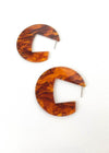 Merida Modern Marble Acrylic Hoops - Brown-Hand In Pocket