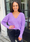 RD Style Ladies Knit V-Neck Long Sleeve Sweater-Hand In Pocket