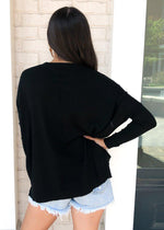 Karlie Boxy Crew Neck Sweater - Black-Hand In Pocket