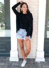 Karlie Boxy Crew Neck Sweater - Black-Hand In Pocket