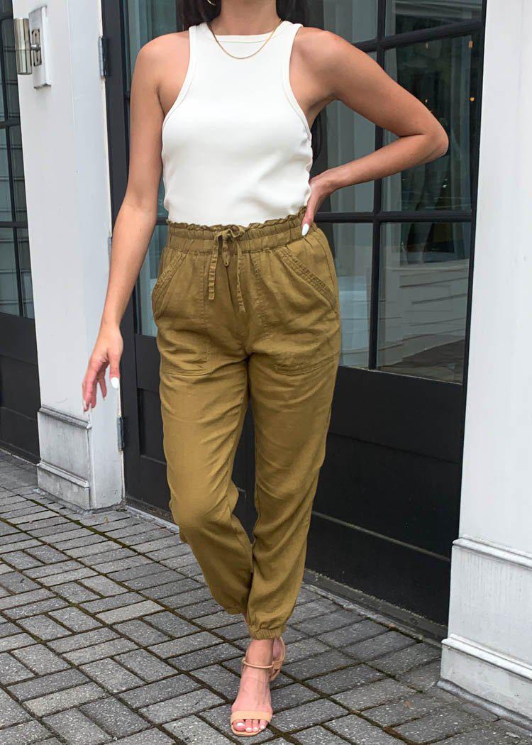 Velvet Heart Jemmy Linen Blend Joggers-Hand In Pocket