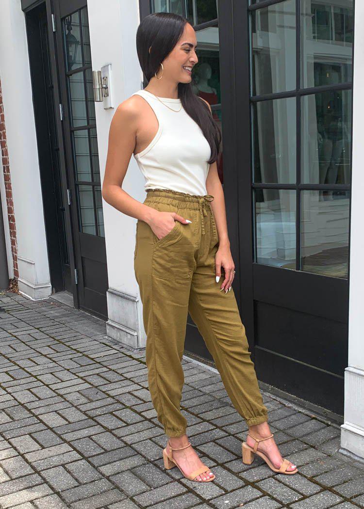 Velvet Heart Jemmy Linen Blend Joggers-Hand In Pocket