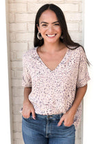 Karlie "Sabi" Leopard Print Essential V Neck Blouse-***FINAL SALE***-Hand In Pocket