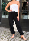 Bobi Cotton Beach Jogger - Black-Hand In Pocket