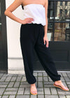 Bobi Cotton Beach Jogger - Black-Hand In Pocket