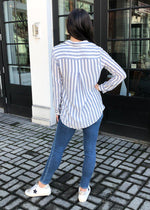 Velvet Heart Elisa Blouse - Indigo/White Striped-Hand In Pocket