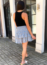 Elan Rhodes Aztec Smocked Tiered Skirt - Blue-Hand In Pocket