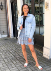 Elan Rhodes Aztec Smocked Tiered Skirt - Blue-Hand In Pocket