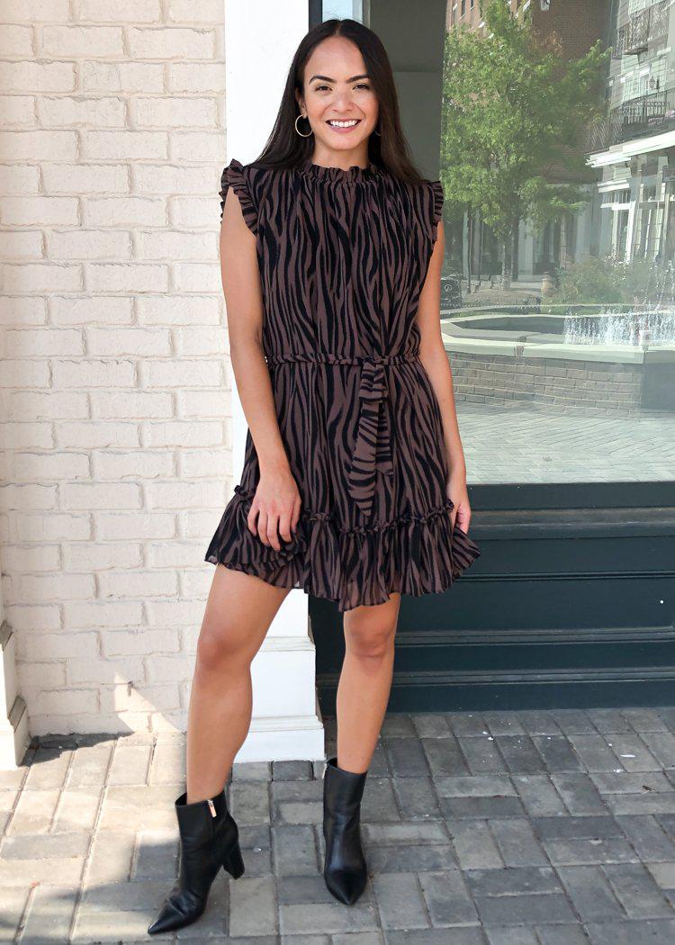 Karlie Moremi Zebra Print Mini Dress-Hand In Pocket