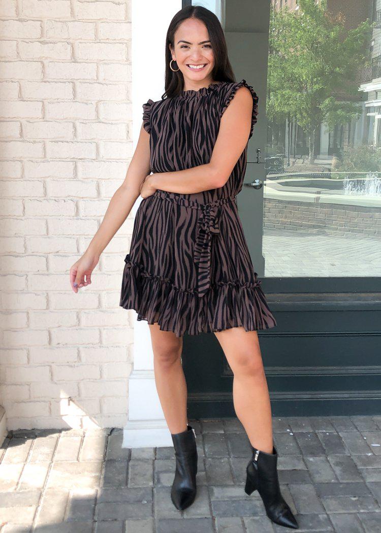Karlie Moremi Zebra Print Mini Dress-Hand In Pocket