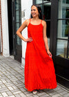 BB Dakota X Steve Madden Roman Holiday Maxi Dress- Red-Hand In Pocket