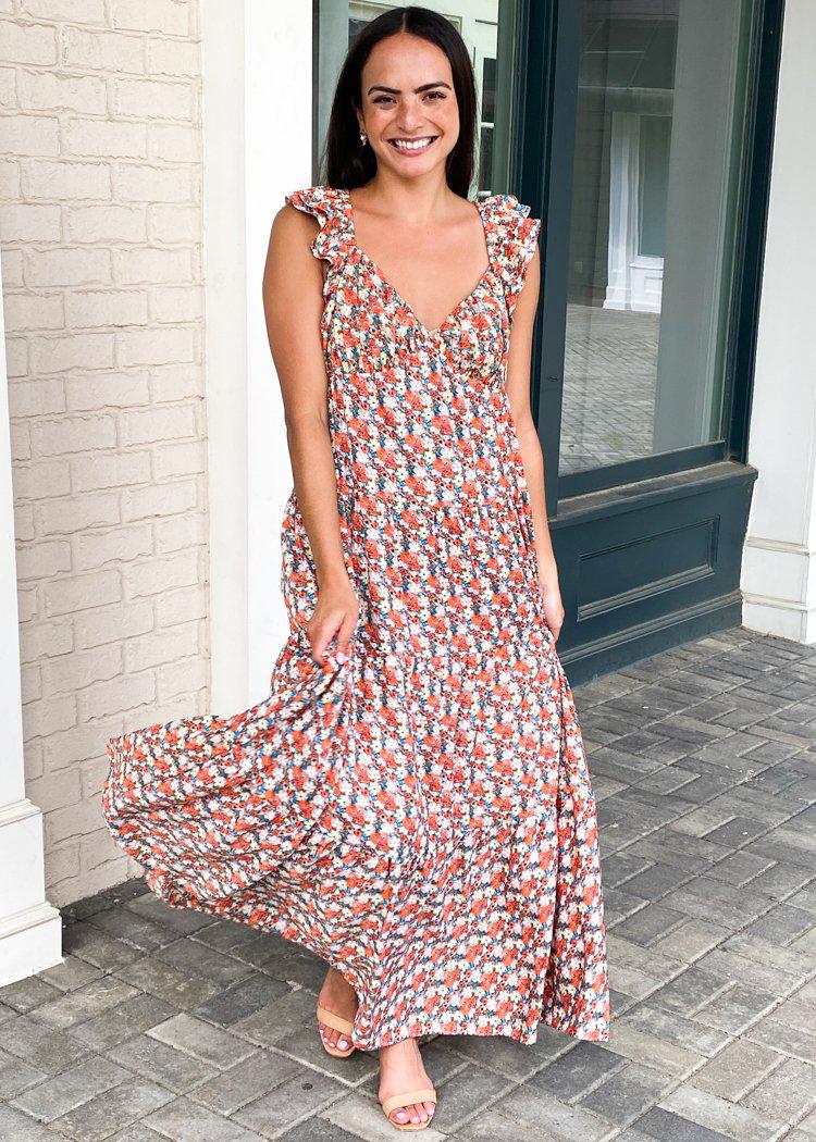 Antonia Floral Tiered Maxi Dress - Multi-***FINAL SALE***-Hand In Pocket