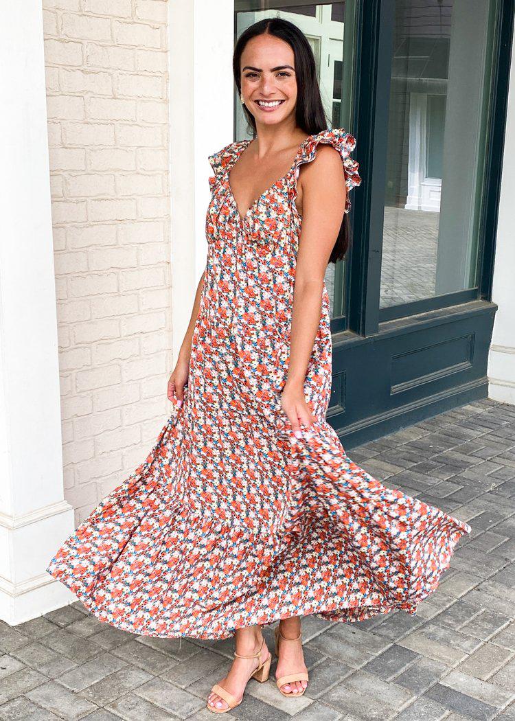 Antonia Floral Tiered Maxi Dress - Multi-***FINAL SALE***-Hand In Pocket