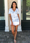 Z Supply Cotton Cloud Tie Dye Tee- Light Blue-Hand In Pocket
