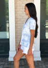 Z Supply Cotton Cloud Tie Dye Tee- Light Blue-Hand In Pocket