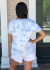 Z Supply Cotton Cloud Tie Dye Tee- Light Blue-Hand In Pocket