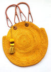 Canaria Jute Circular Bag with Wooden Handles -***FINAL SALE***-Hand In Pocket