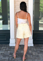 Lucy Paris Aaron Tweed Shorts-Lemon-***FINAL SALE***-Hand In Pocket